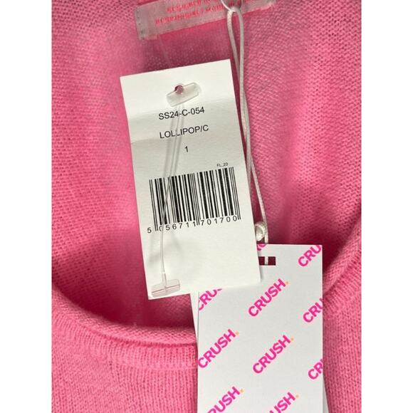 CRUSH CASHMERE Sz 1 S Pink Lollipop Hailey Gradient 100% Pullover Sweater NWT - Picture 4 of 12